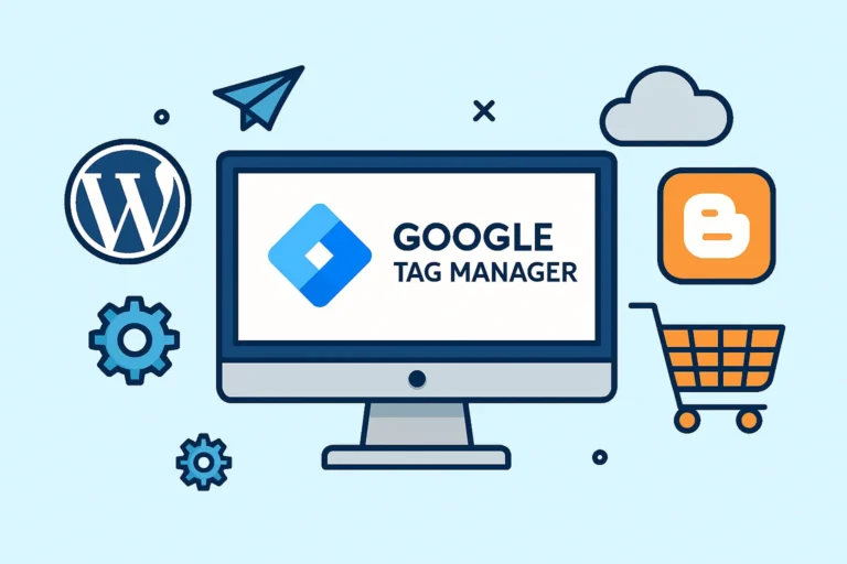 دليل شامل ومحسّن للسيو حول كيفية الاستفادة القصوى من Google Tag Manager لمواقع ووردبريس وبلوجر، بما في ذلك الإعداد، التتبع المتقدم، وتتبع التجارة الإلكترونية.