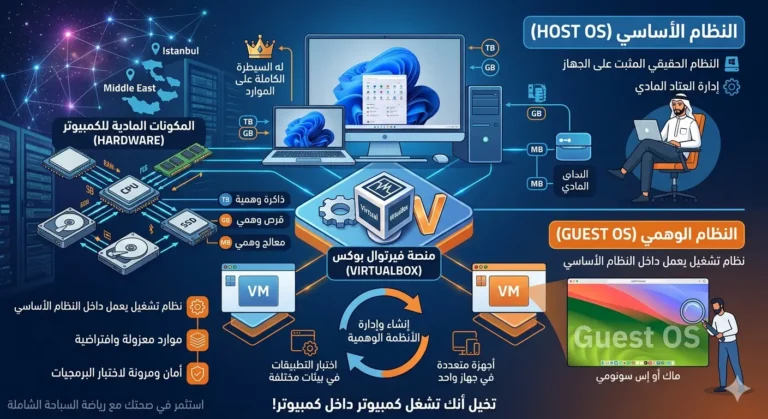 دليل تنزيل نظام الماك على الكمبيوتر macOS على الويندوز باستخدام VirtualBox