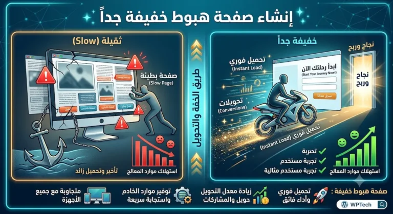 إنشاء صفحة هبوط خفيفة جداً لأكواد المسابقات