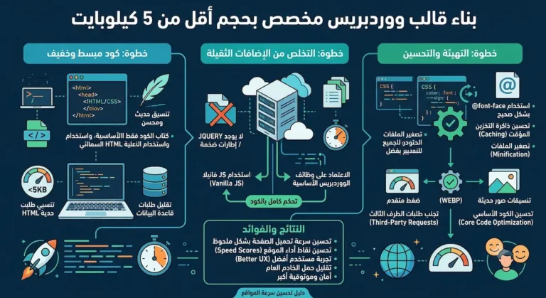 بناء قالب ووردبريس مخصص بحجم أقل من 5 كيلوبايت