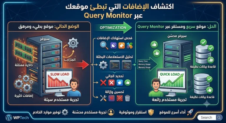 اكتشاف الإضافات التي تبطئ موقعك عبر Query Monitor