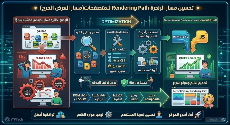 تحسين مسار الرندرة Rendering Path للمتصفحات(مسار العرض الحرج)