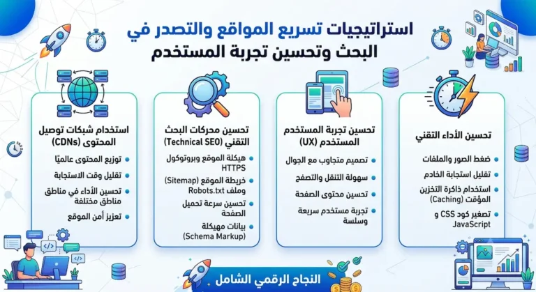 استراتيجيات تسريع المواقع والتصدر في البحث وتحسين تجربة المستخدم