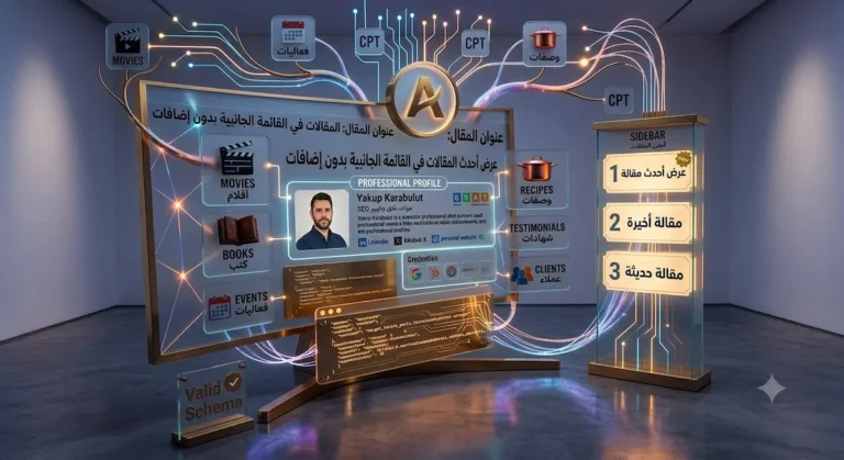 عرض أحدث المقالات في القائمة الجانبية بدون إضافات